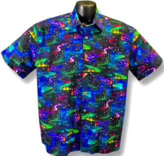 Northern Lights Hawaiian shirt- Made in USA- 100% Cotton